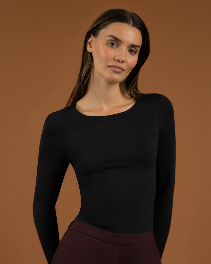 Women's Double-Layered Nylon Long Sleeve Top – Smoothing Crew