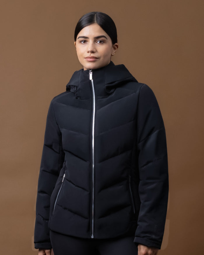 Women's Chevron Quilted Jacket – Waterproof, Stretch Panels