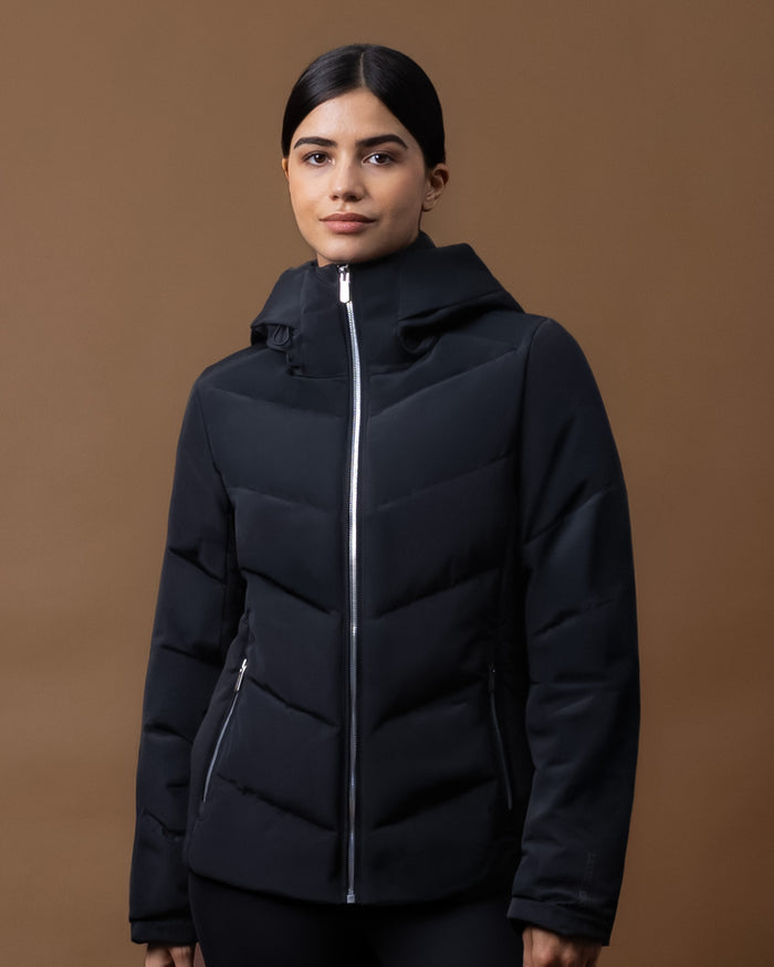 Women's Chevron Quilted Jacket – Waterproof, Stretch Panels