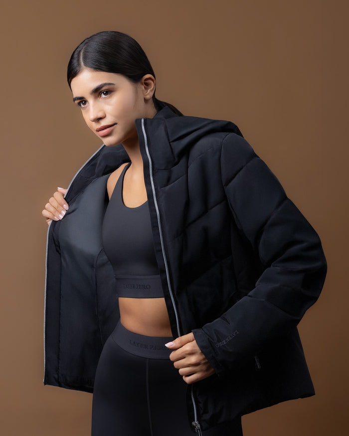 Women's Chevron Quilted Jacket – Waterproof, Stretch Panels